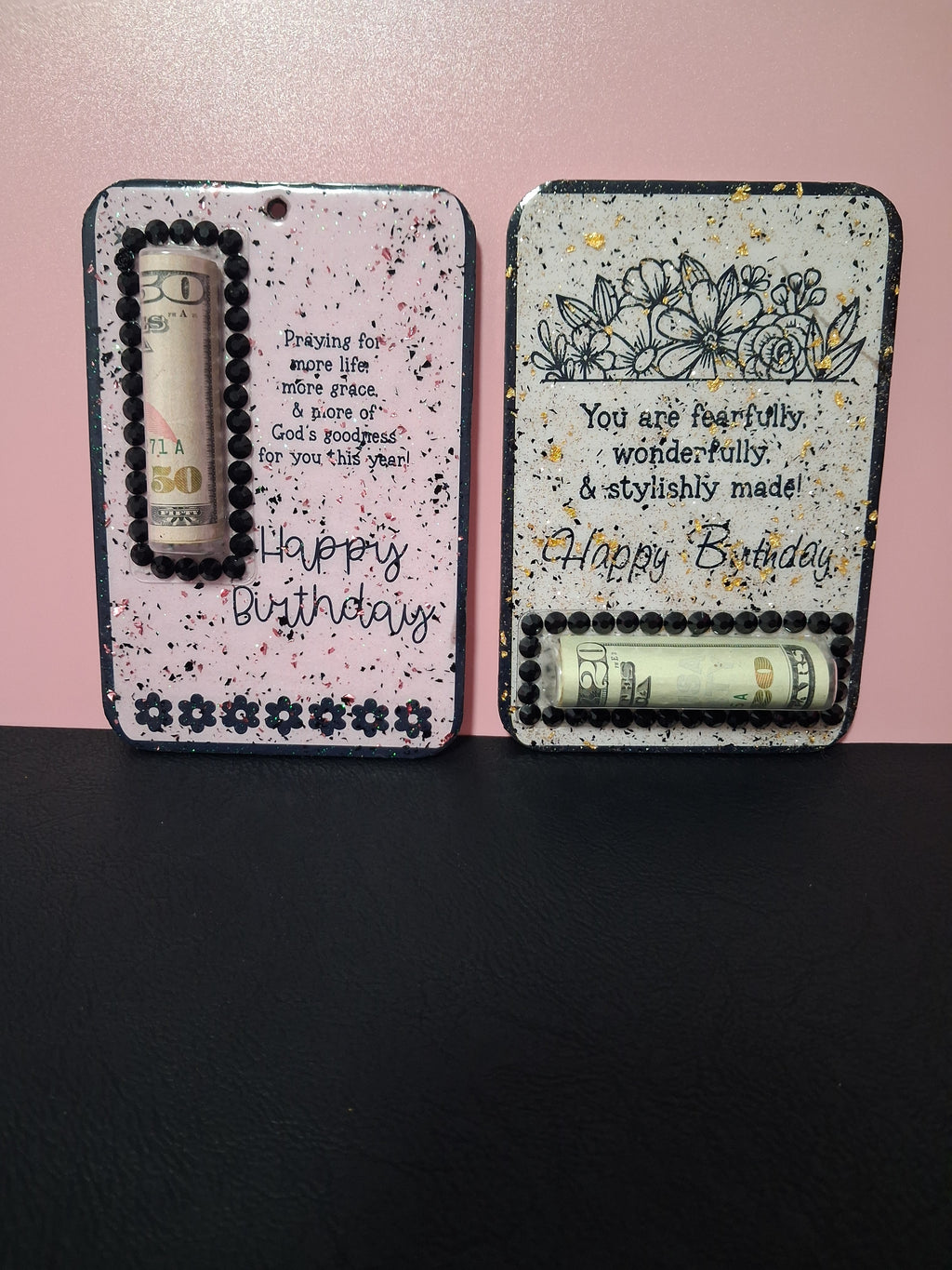 Handmade Birthday Resin Money Holder | Christian Birthday Gift | Unique Cash Gift Holder | Faith-Inspired Keepsake