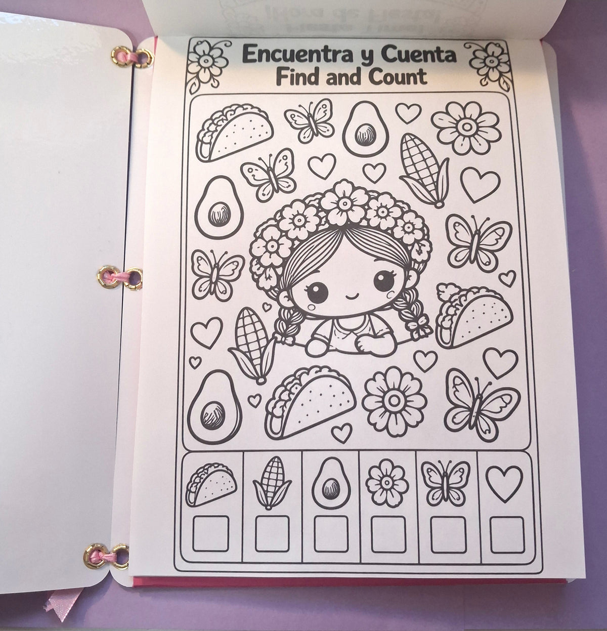 Bilingual Spanish & English Kids Coloring & Activity Book 
Learn Color & Play
Handcrafted