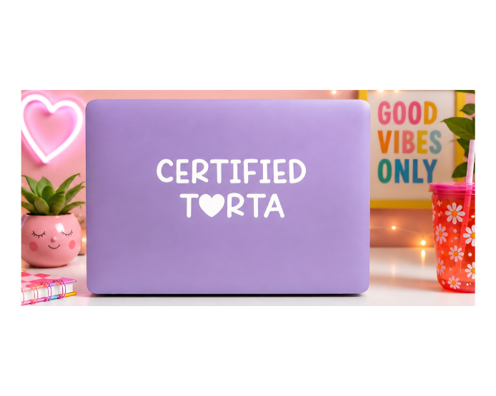 Certified Torta Decal-Car Decal, Laptop and Tumbler Vinyl, HTV Shirt, Bag & Wristlet Design