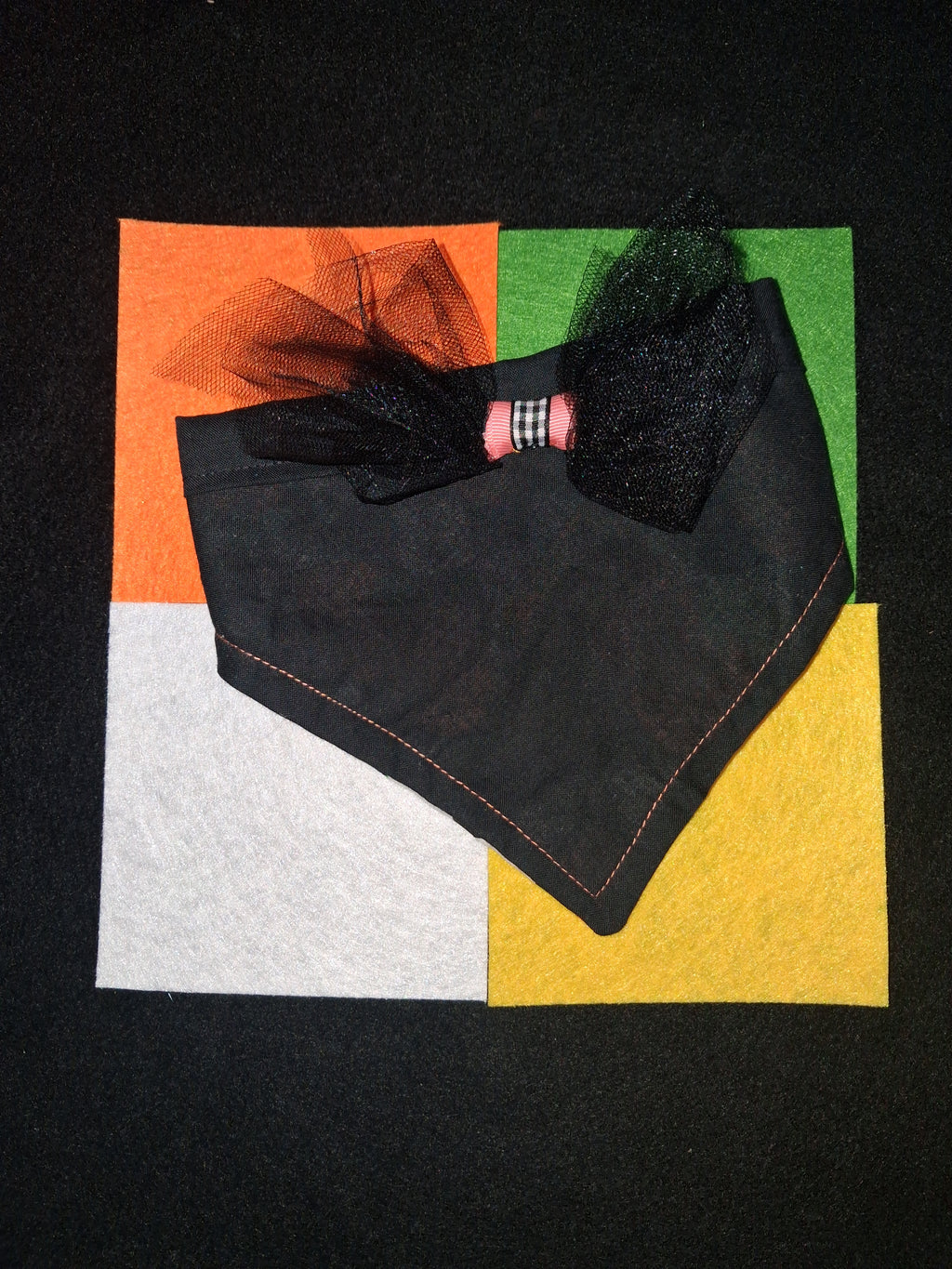 2 small Halloween themed Animal Scarfs with Velcro