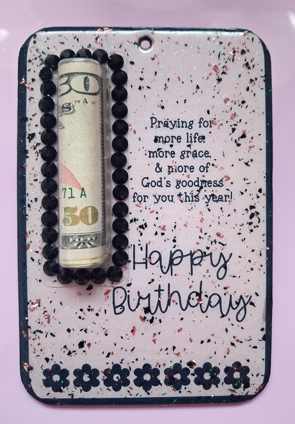 Handmade Birthday Resin Money Holder | Christian Birthday Gift | Unique Cash Gift Holder | Faith-Inspired Keepsake