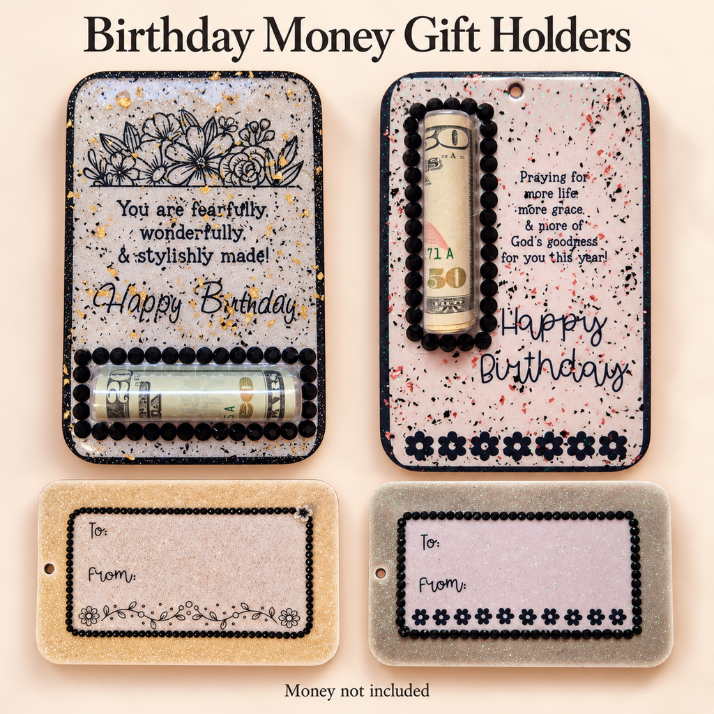 Handmade Birthday Resin Money Holder | Christian Birthday Gift | Unique Cash Gift Holder | Faith-Inspired Keepsake