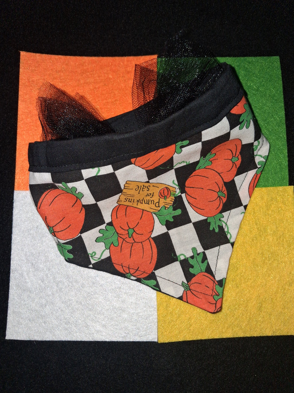 2 small Halloween themed Animal Scarfs with Velcro
