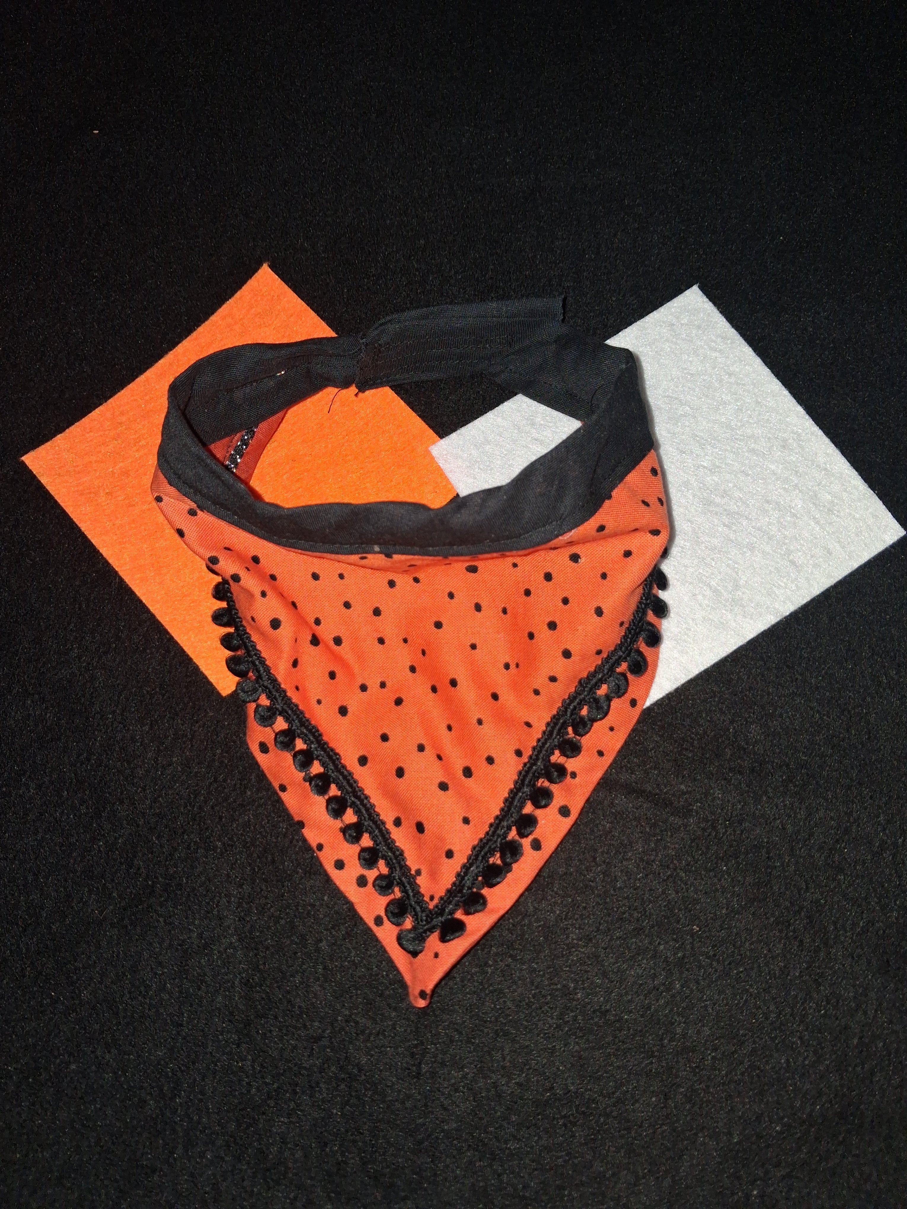 2 small Halloween themed Animal Scarfs with Velcro